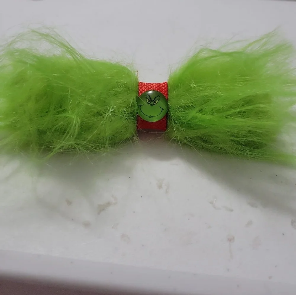 Grinch Headband Grinch Bow Stole Christmas Girls Hair Bow Clip 5 Inches